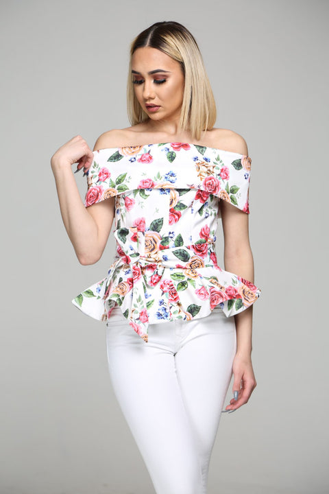 Olivia Floral Off Shoulder Top