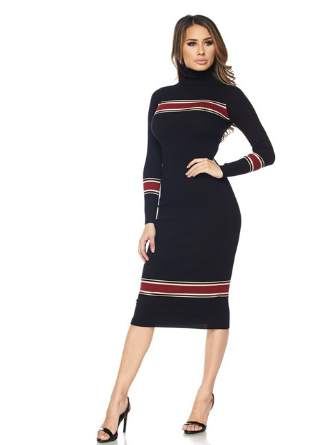 Khloe Ribbed turtleneck dress