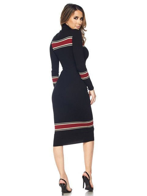 Khloe Ribbed turtleneck dress