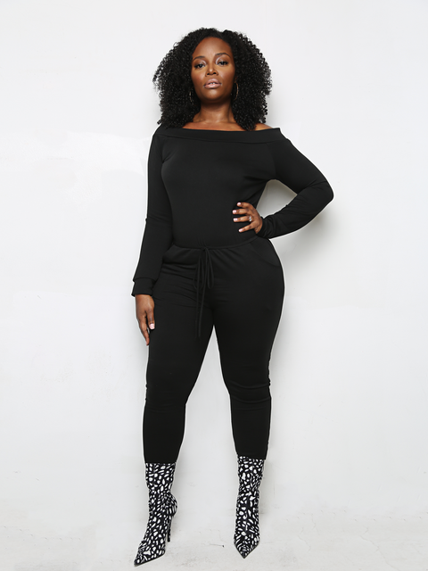 Sandy Curvy Off Shoulder Jumpsuit