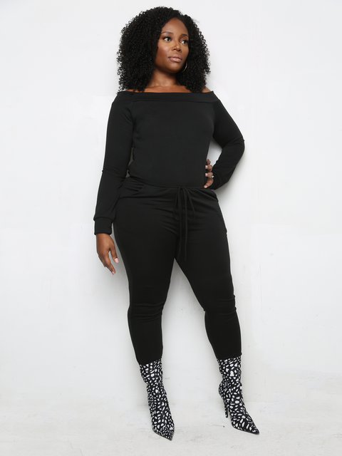 Sandy Curvy Off Shoulder Jumpsuit