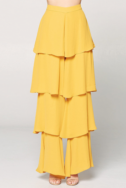 Camila Yellow ruffle pants