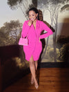 Tailored Blazer Dress-Pink
