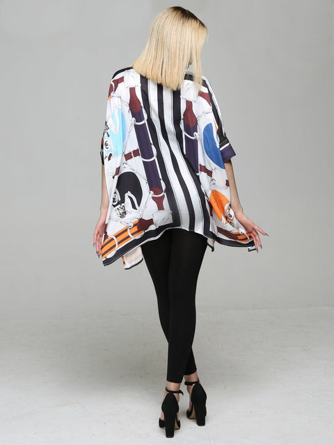 Gina Multicolor Silk like blouse