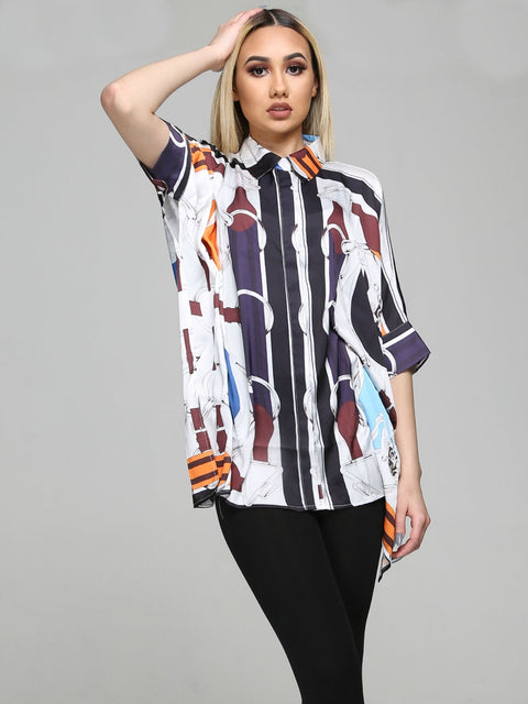 Gina Multicolor Silk like blouse
