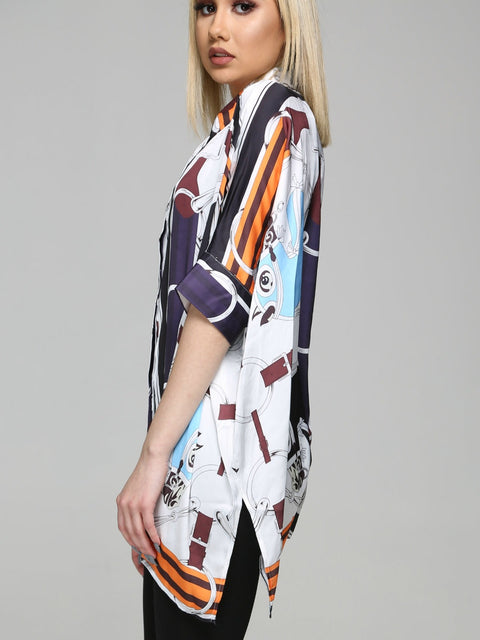 Gina Multicolor Silk like blouse