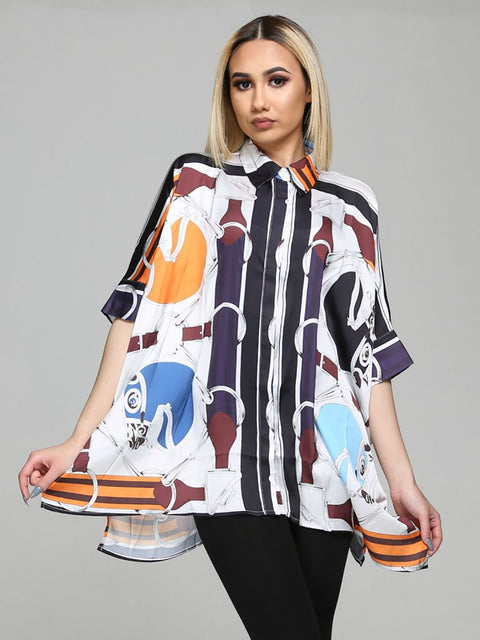 Gina Multicolor Silk like blouse