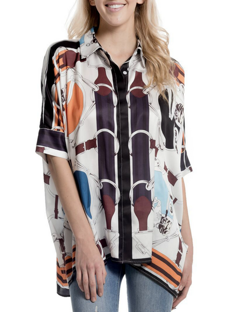 Gina Multicolor Silk like blouse