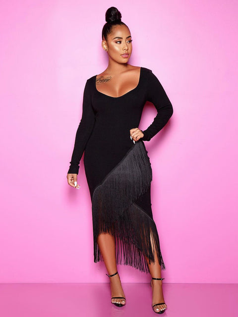 Grace Fringe Midi Dress