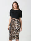 Leopard bodycon pencil skirt