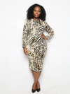 Sarina Midi Animal Print Dress