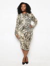Sarina Midi Animal Print Dress