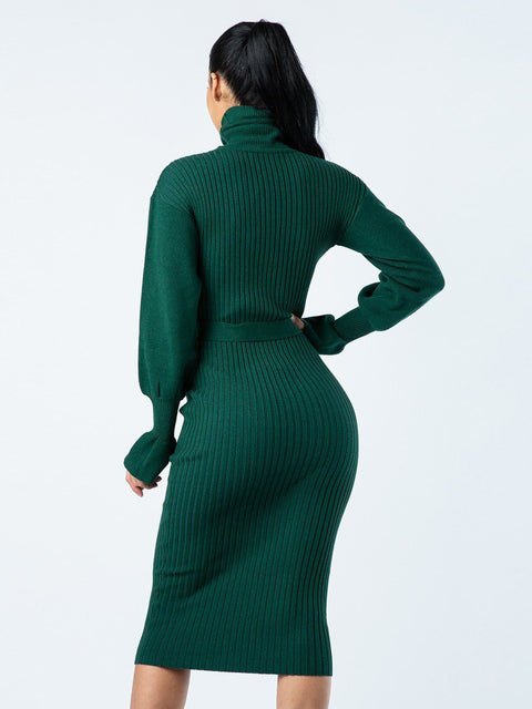 Luna Ribbed Dress - Pink