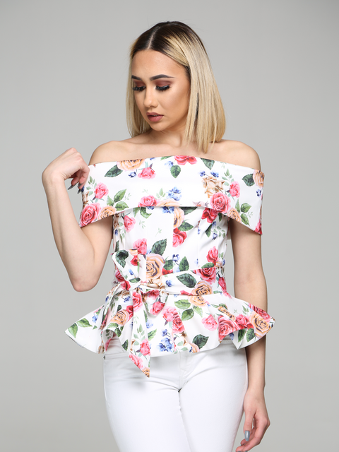 Olivia Floral Off Shoulder Top
