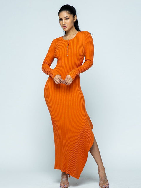 Allison Knit Dress (Orange)