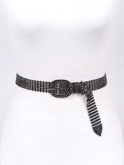 black rhinestone crystal waistband diamond belt