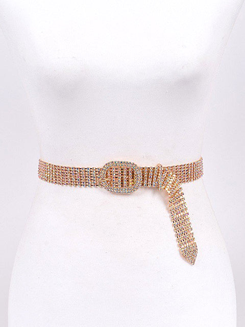 gold rhinestone crystal waistband diamond belt