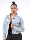 Rhinestone Oversized Jean Jacket
