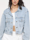 Rhinestone Oversized Jean Jacket