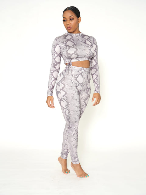 Julie Two Piece Legging Set-Snake