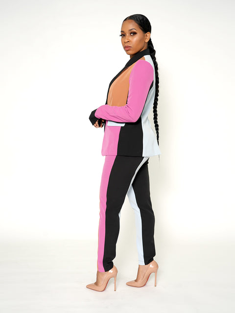 Color Block Suit Set