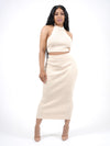 Two-Piece Ribbed Cream Set